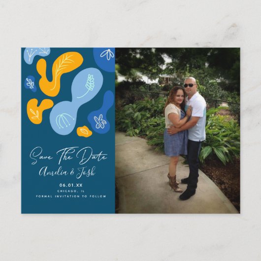 Postkaart Foto Botanische Klodders Sla de Datum Op (Voorkant)