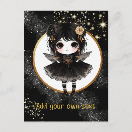 POSTKAART | Goth-meisjes Kawaii Chibi Aardige Maat (Voorkant)