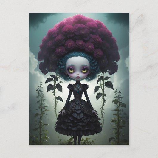 Postkaart - Gothic Flowers Feestdagenkaart (Voorkant)