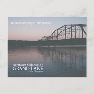 Postkaart Grand Lake Oklahoma onafgemaakte brug 2
