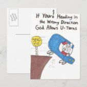 postkaart - grappige kerkborden (Voorkant / Achterkant)