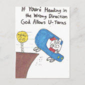 postkaart - grappige kerkborden (Voorkant)