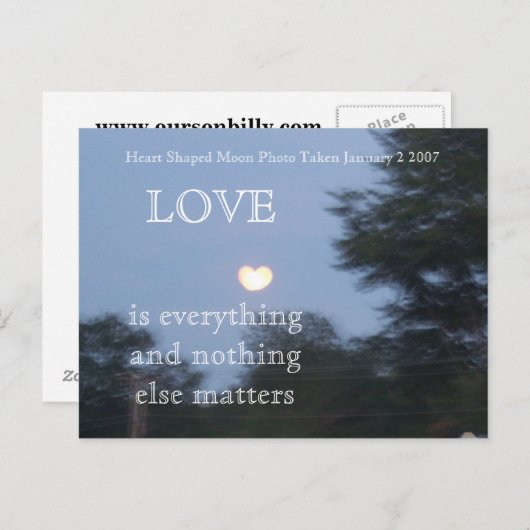 Postkaart Hartvormige maan (Voorkant / Achterkant)