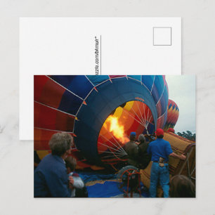 Postkaart - Hete luchtballon vullen