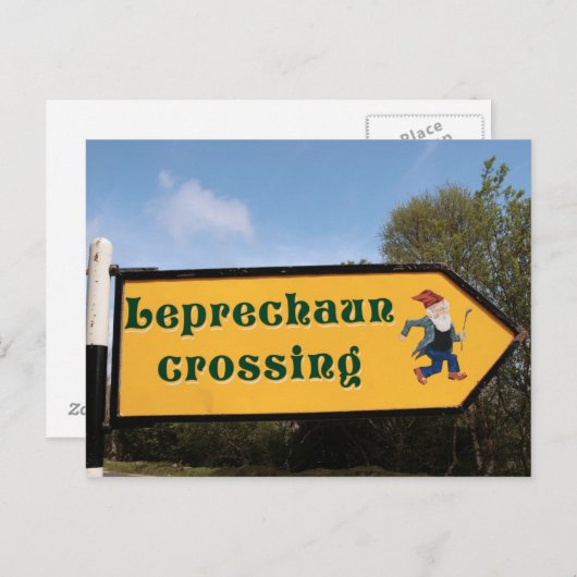 postkaart leprechaun bord (Voorkant / Achterkant)