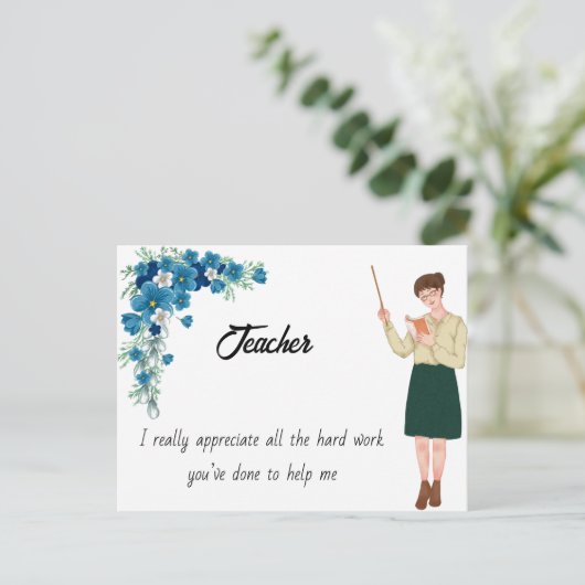 Postkaart leraar (Staand voorkant)