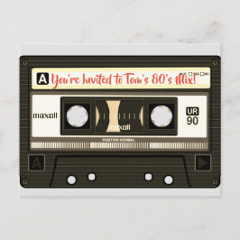 Postkaart met 80's Mix Tape personalisatie Uitnodiging Briefkaart