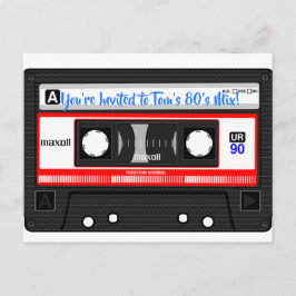 Postkaart met 80's Mix Tape personalisatie Uitnodiging Briefkaart