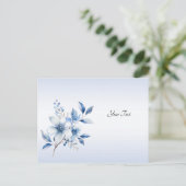 Postkaart met botanische blauwe bloemen (Staand voorkant)