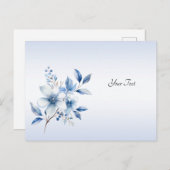 Postkaart met botanische blauwe bloemen (Voorkant / Achterkant)