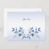 Postkaart met botanische blauwe bloemen (Voorkant / Achterkant)