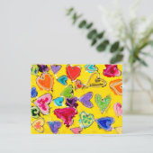 Postkaart met door liefde vervulde harten (Staand voorkant)