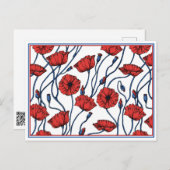 Postkaart met klaproos bloemboeket (Voorkant / Achterkant)