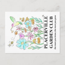 Postkaart met tuinontwerp