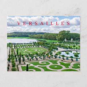Postkaart met uitzicht op de tuinen van het paleis