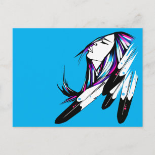 Postkaart Native American Woman