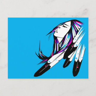 Postkaart Native American Woman