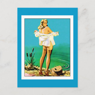 Postkaart Pin-up Meisjes Kunst Vintage Retro Print
