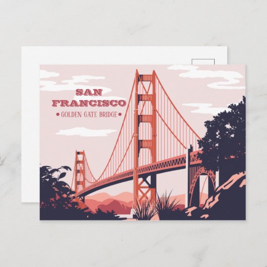 Postkaart San Francisco, CA - Golden Gate Bridge (Voorkant / Achterkant)