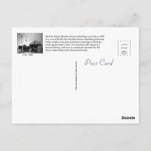 Postkaart Soo Weather Bureau (Achterkant)