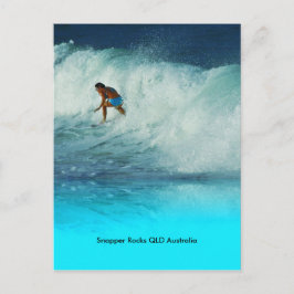 Postkaart Surfermeisje Snapper Rocks QLD Australië