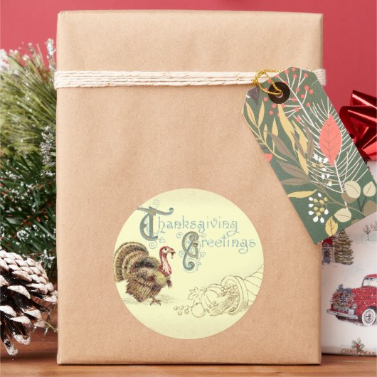  postkaart Thanksgiving Turkije stickers (Feestdagen)