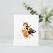 Postkaart van Duitse Herdershond, Aquarel Schilder (Staand voorkant)