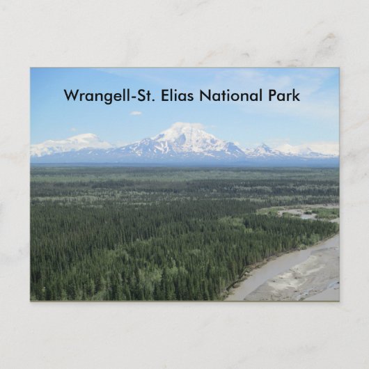 Postkaart van het nationaal park Wrangell-Saint El (Voorkant)