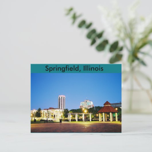 postkaart van Springfield, Illinois (Staand voorkant)