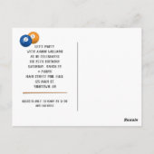 Postkaart voor 25ste verjaardagsfeest met biljartb (Achterkant)
