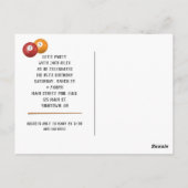 Postkaart voor 35e verjaardagsfeest met biljartbal (Achterkant)
