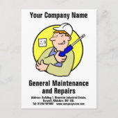 Postkaart voor algemeen onderhoud en reparaties (Voorkant)