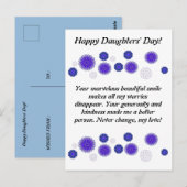 Postkaart voor cadeau dochters per dag (Voorkant / Achterkant)