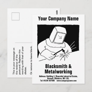 Postkaart voor smederij- en metaalbewerkingsdienst
