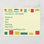 Postkaart voor uitnodiging met popart-abstract ont (Achterkant)