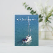 Postkaart voor zeilboot (Staand voorkant)