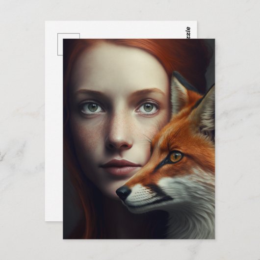 Postkaart Vossenvrouw (Voorkant / Achterkant)