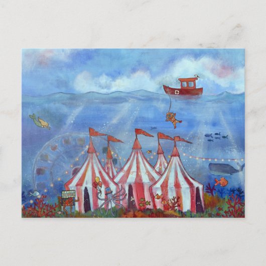 Postkaart Whimsical Onderwatercircus (Voorkant)