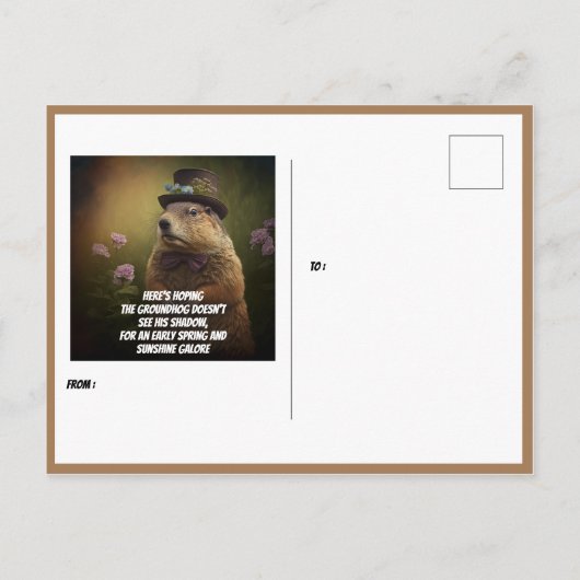Postkaarten Groundhog Day-herinneringen 2023 (Achterkant)