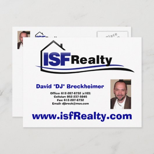 Postkaarten van agent (je eigen creditcard bewerke (Voorkant / Achterkant)