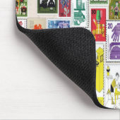  postkaartje kleurrijke postzegels collectie muismat (Hoek)