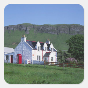 Postkantoor, Linicro, Isle of Skye, Hooglanden, Vierkante Sticker