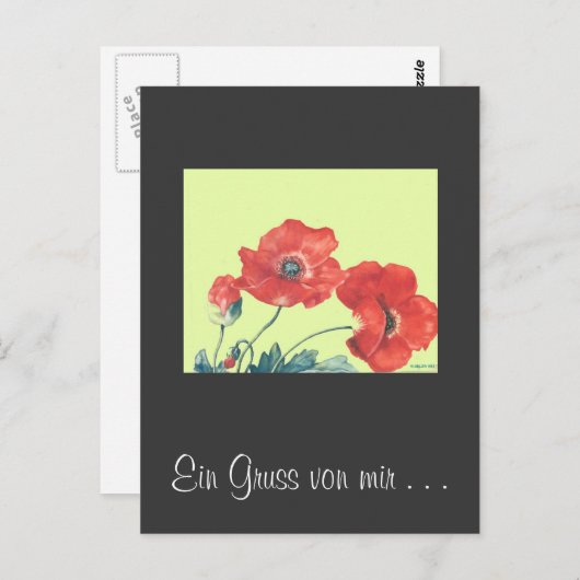 postkart Mohnblumen Briefkaart (Voorkant / Achterkant)