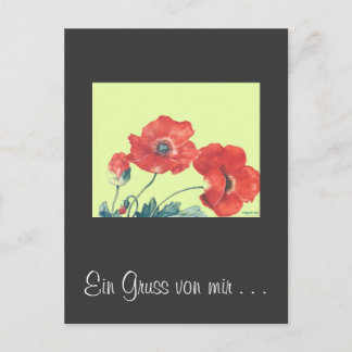 postkart Mohnblumen Briefkaart