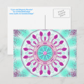 Postkarte 05 "Cyaan en Magenta Rosette" Briefkaart (Voorkant / Achterkant)