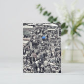 Postkarte - "Blauer Schirm in grauer Masse" Briefkaart (Staand voorkant)