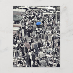 Postkarte - "Blauer Schirm in grauer Masse" Briefkaart