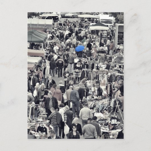 Postkarte - "Blauer Schirm in grauer Masse" Briefkaart (Voorkant)