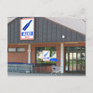 Postkarte - der "Blaue Schirm" kauft ein Briefkaart