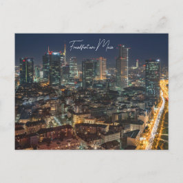 Postkarte, die Skyline Frankfurt bei Nacht  Briefkaart